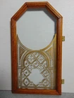 OLD ANTIQUE 1800'S LARGE SHELF GINGERBREAD CLOCK  DOOR WITH GLASS PARTS