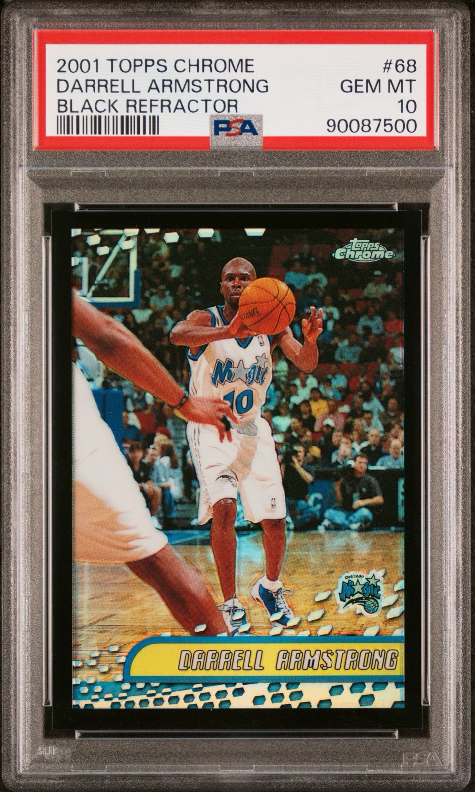 2001-02 Topps Chrome - Darrell Armstrong #68 Black Border Refractor #/50 PSA 10