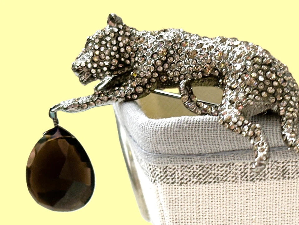 ¡OFERTA! Alexis Bittar Elements - Broche Pantera Siyabona con Topacio Ahumado Foto 3 de 4