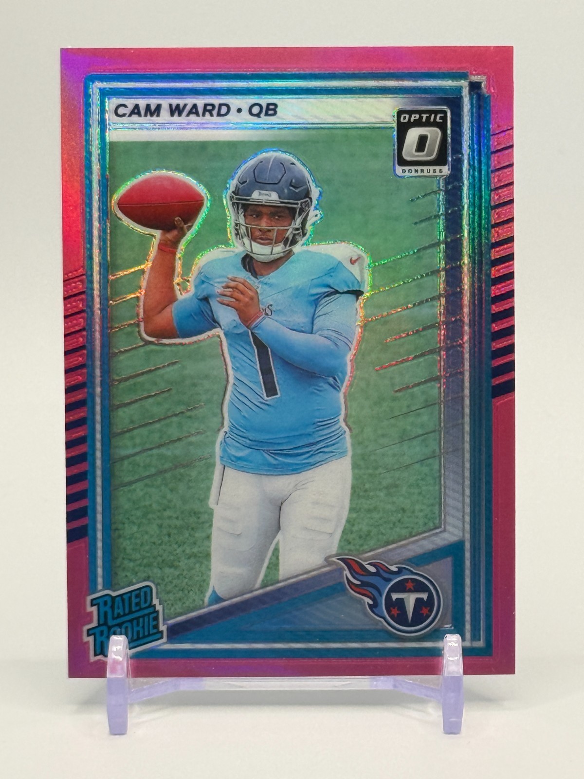 2025 Panini Donruss Cam Ward Optic Preview Pink Prizm #350 Titans (RC)