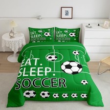 American Football Coverlet Set Size Kids Green Comforter for Full Green Soccer