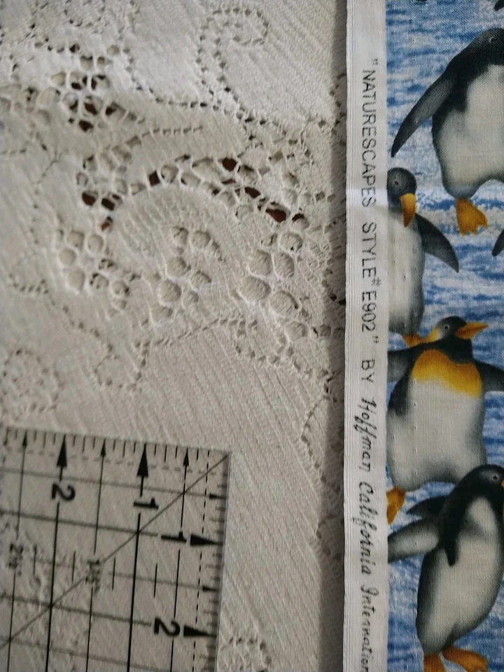 REMNANT Hoffman California Fabric "Naturescapes Style" Dancing Penguins 8"x21" - Image 2 of 4