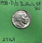1938 D/S Buffalo 🦬 Indian Head Nickel 5c BU Brilliant Uncirculated D Over S