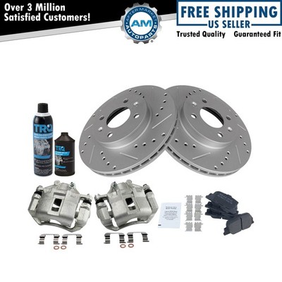 Front Ceramic Brake Pad, Performance Rotor & Caliper Kit w/Chemicals for Hyundai