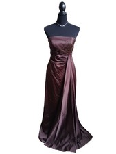 David's Bridal Beaded Chocolate Brown Gown - Long Dress Women's Size 4
