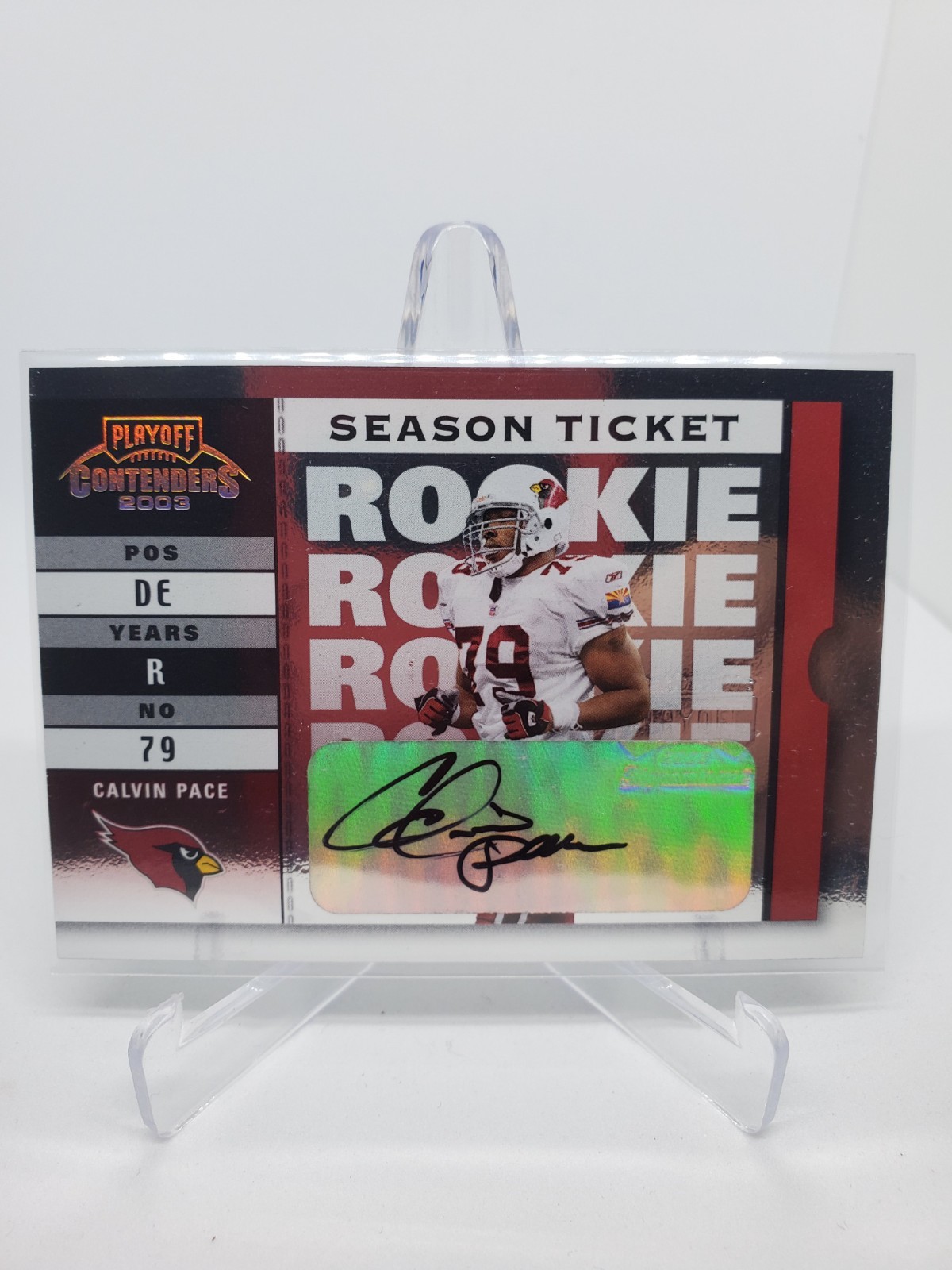 2003 Playoff Contenders #186 Calvin Pace /999 RC Autograph Rookie