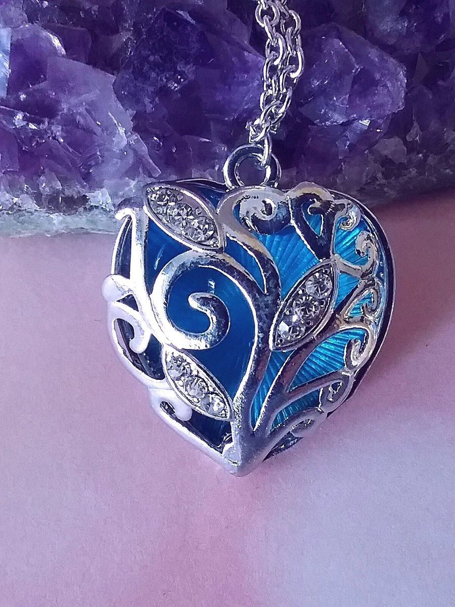Crystal heart glow in 2024 the dark necklace