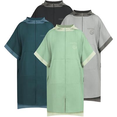 Badeponcho aus 100% Viskose Bademantel mit Kapuze und Tasche Umziehhilfe warm