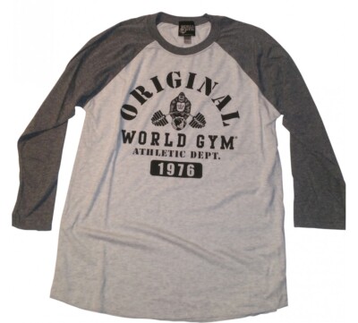 W172 World Gym Muscle Shirt 3/4 Long Sleeve Sports Athletic Dept