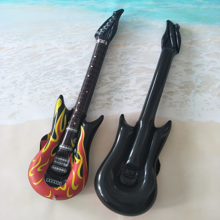 Guitarra Eléctrica Inflable Fiesta de Cumpleaños Decoración Banda de Música Vestido Elegante Utilería Foto 4 de 4