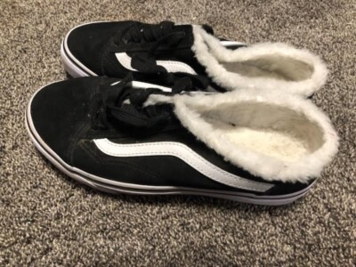 Vans Ward Mule women's sherpa-lined Black/white Sneakers slip-on Size 