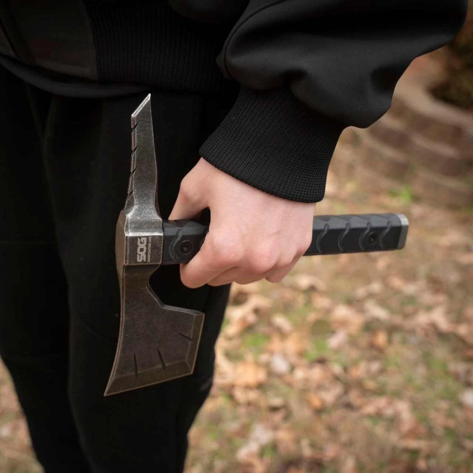 SOG Warfighter Axe 7" 3Cr13MoV Steel Head With 4" Cutting Edge Black G10 Handle - Image 2 of 4