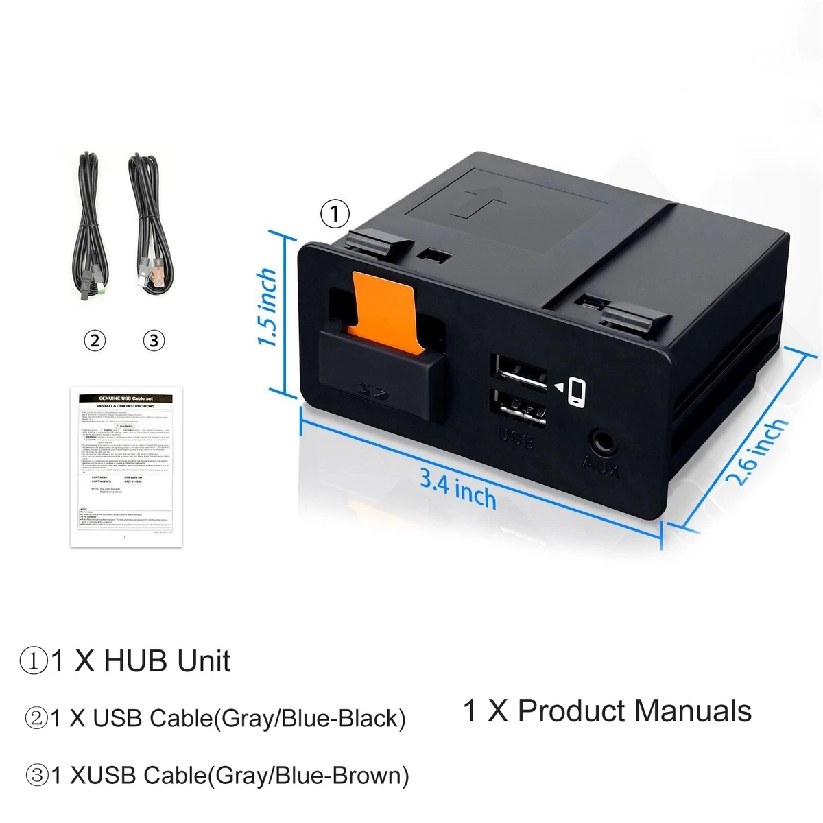 Auto USB Adapter Hub Wired CarPlay Android TK78-66-9U0C for Mazda