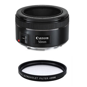 Canon EF 50mm f/1.8 STM Standard Autofocus Lens + 49 UV Filter - Click1Get2 Sale Trends