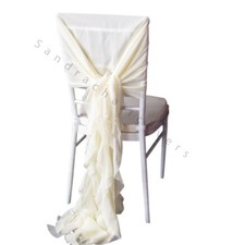 100 Ivory Chiavari Chair Cover Hood & Ruffle Tail Set Wedding 
