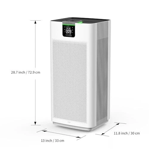 Large Room Air Purifier for 3800 ft² with HEPA, Activated Carbon, APP & Alexa Control