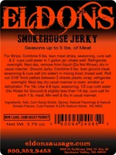 Eldon's Smokehouse Jerky Seasoning Seasons from 5 to 150 lbs of Meat