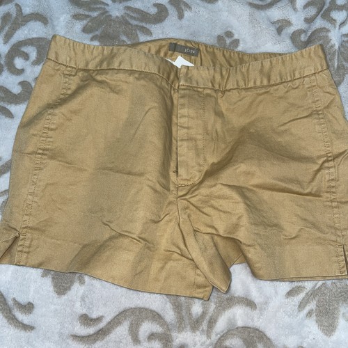 J Crew Brown Khaki Chino Shorts Size 8 Womens Outdoor Hiking Twill no pockets