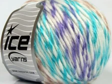 8-Skein Lot Ice Yarns Baby Twist Yarn Bulky white turquoise camel