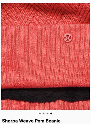 Lululemon Sherpa Weave Pom Beanie Womens OSFA Watermelon NEW  display picture 1