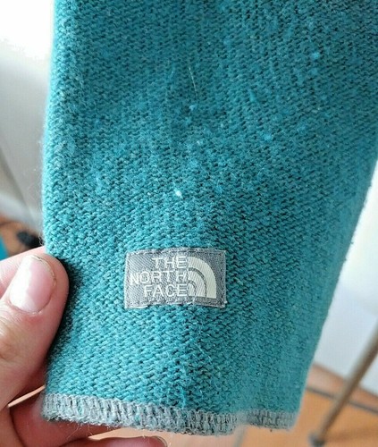 North Face Womens Medium M Turquoise Blue Zip-Up Hooded Knit Sweater Jacket - Picture 6 of 10