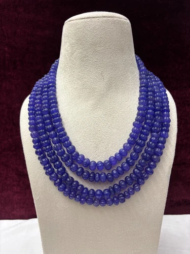 Tanzanite Quartz Watermelon Carved necklace gemstone 8.5-10.5mm" 18" Necklace