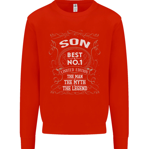 Fathers Day No 1 Son Man Myth Legend Funny Kids Sweatshirt Jumper - Picture 55 of 61