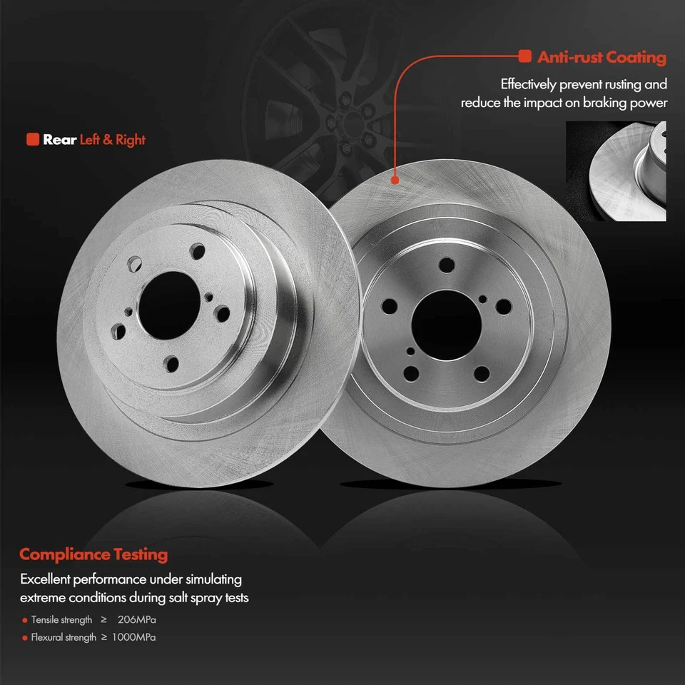 6Pcs Rear Disc Rotors &Ceramic Brake Pad for Subaru Baja 2003-2006 Legacy 00-04 - Изображение 4 из 4