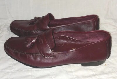 Salvatore Ferragamo Loafers Burgundy Leather Tassel Moc Toe 