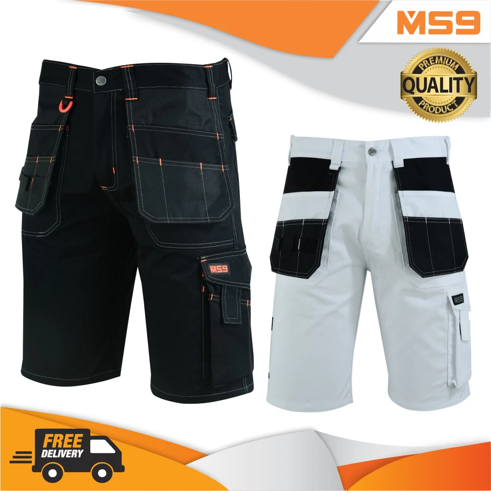 MS9 Mens Cargo Redhawk Holster Pockets Painter Tactical Work Working Shorts