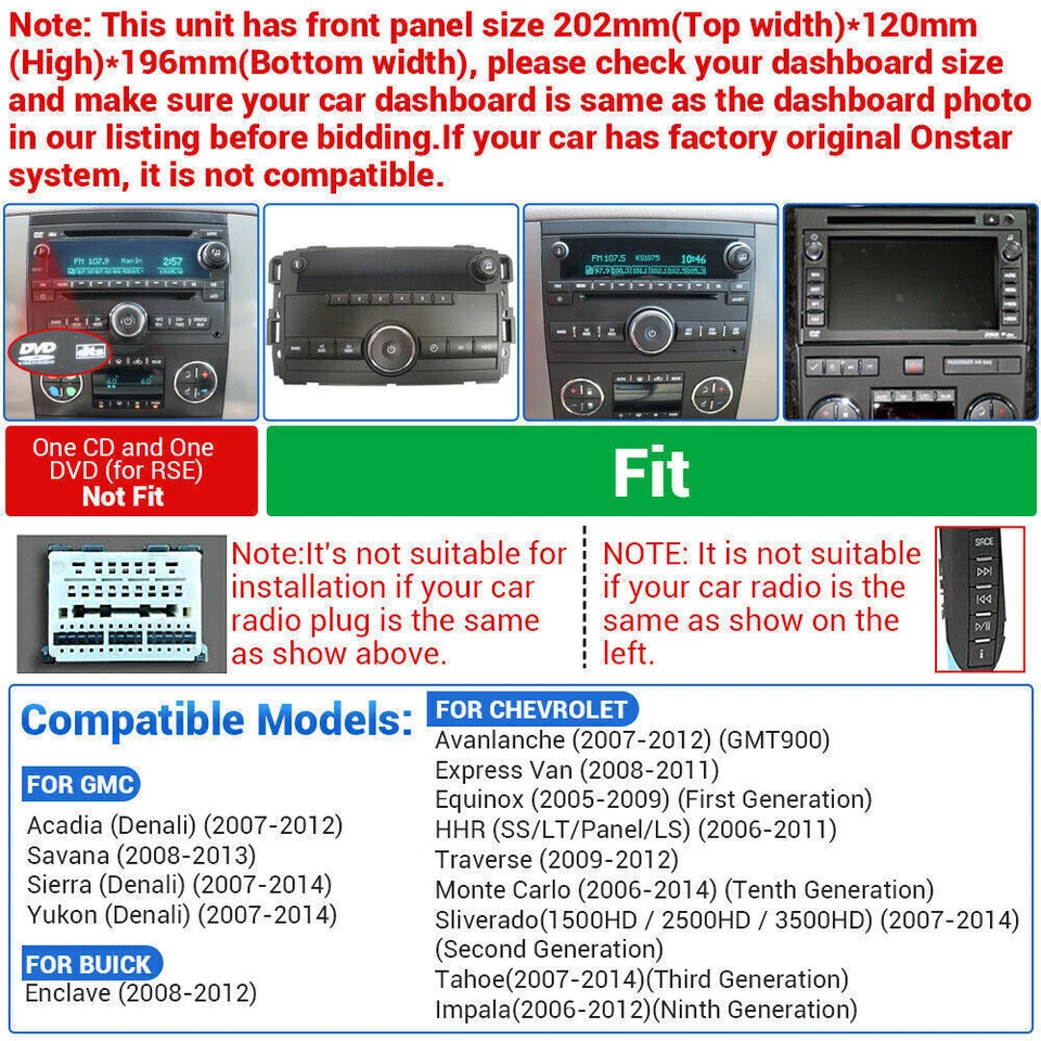 For Chevrolet Silverado 1500 2500 3500 2007-2014 Android 15 Carplay Radio GPS - Image 4 of 4