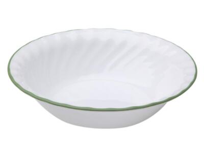   1 Corelle CHUTNEY or DELICATE ARRAY 18-oz SOUP CEREAL BOWL Swirled Green Rim