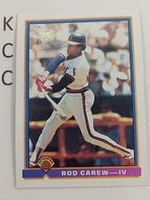 1991 Bowman Baseball #4 Rod Carew 3000th Hit California Angels