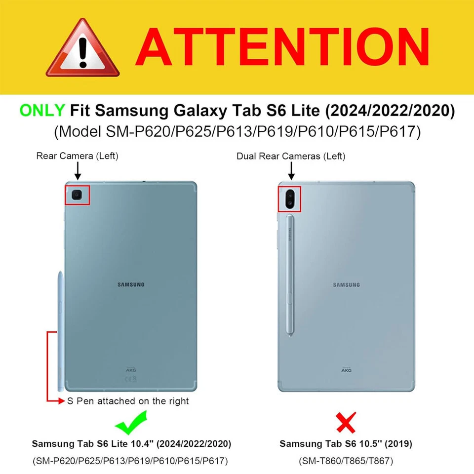 Case For Samsung Galaxy Tab S6 Lite 10.4'' 2024/2022 Soft TPU Back Cover Stand - Image 2 of 4