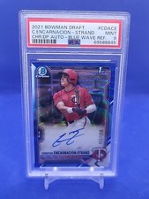 2021 Bowman Chrome Christian Encarnacion-Strand  1st Auto Blue Wave /150 PSA 9