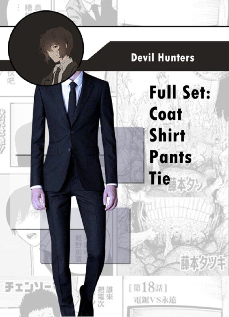  Chainsaw Man Makima Cosplay Costume Black Coat Suit Halloween  Costume Full Set : Clothing, Shoes & Jewelry