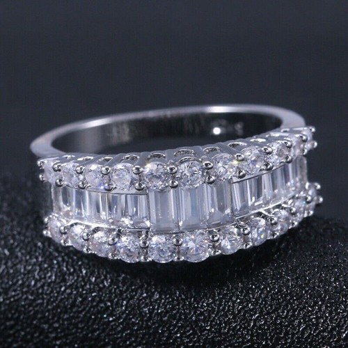 Bague Multicolore Zircone Cubique - Plaqué Argent Sterling 925 - Taille 54 - Neuf Avec étiquettes