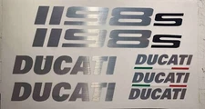 Ducati 1198 1198s fairing tank full sticker set decals graphics oem size/Brushed
