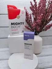 Mighty Patch Hero Cosmetics 36 Count & Rescue Balm -Post Blemish 