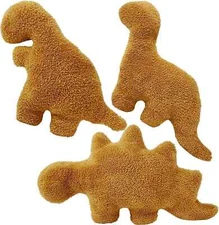 Dino Chicken Nugget Pillow Set 18In 3PCS T-REX Brontosaurus Stegosaurus