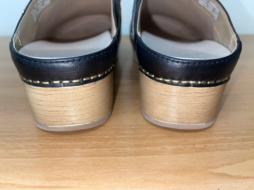NEW Dansko Britton Tumbled Leather Black Mule Shoes US 10.5-11 EU 41 Barely Worn - Picture 8 of 11