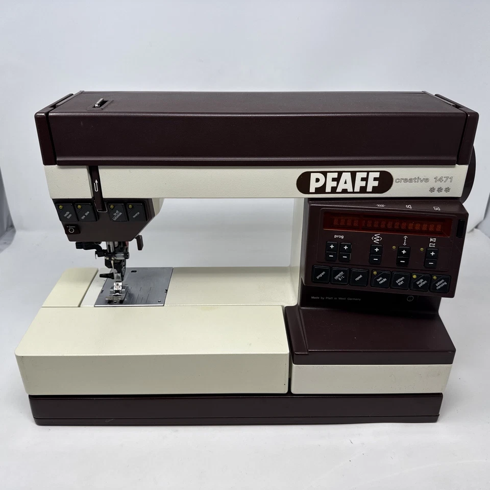 PFAFF CREATIVE 1471 Dual Feed IDT Sewing Machine w/ Cord, Foot Pedal, & Case EUC - Image 2 of 4