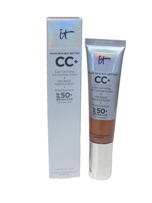 IT COSMETICS YOUR SKIN BUT BETTER CC+ FULL COVERAGE CREAM SPF50 - DEEP - 1.08 OZ