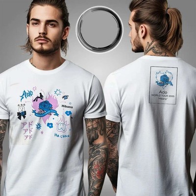 Ado World Tour 2025 Hibana Ha Chan T-Shirt Reprint Two Sided Concert Merch S 4XL
