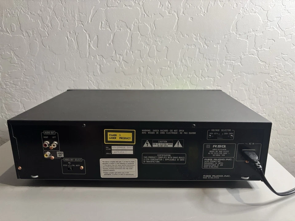 RSQ RSQ-SV222 Video CD VCD Karaoke Player (No Remote) - Tested - Image 2 of 2