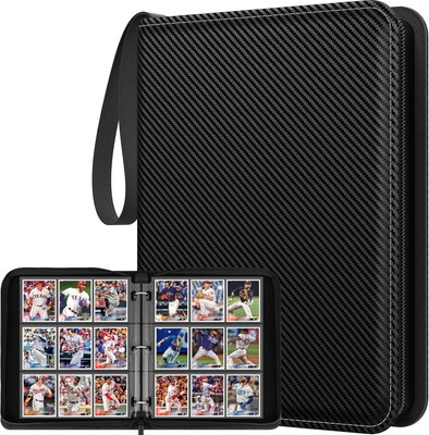 Trading Card Binder with Sleeves, 9 Pocket 720, Black 