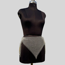 Medieval Chainmail Skirt Aluminum Butted Ring Belt for Women Festival Outfit