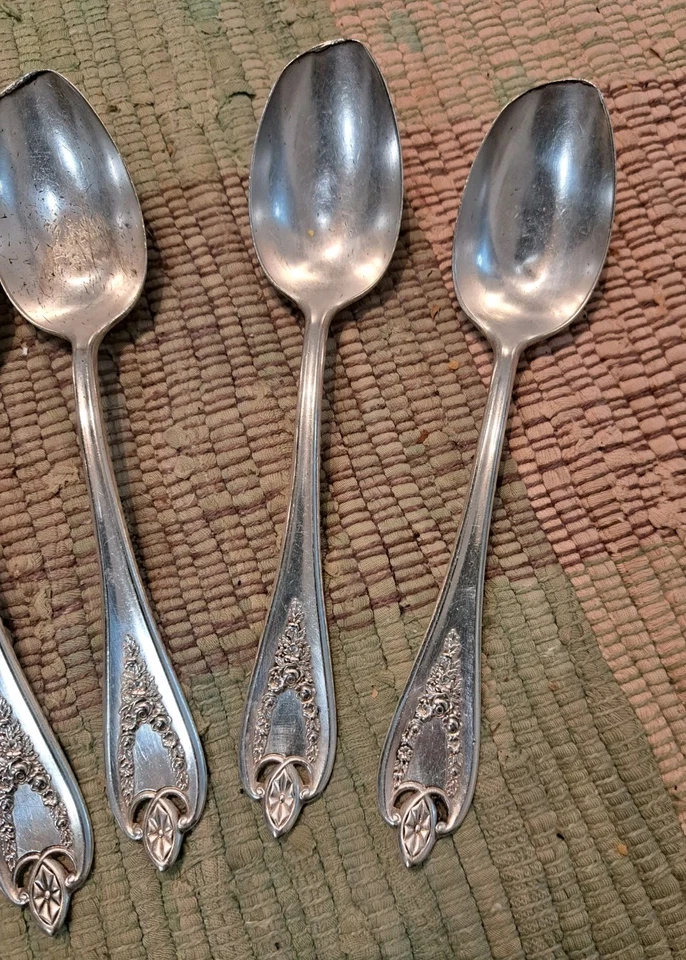 Антикварный тройной набор из пяти столовых ложек 1911 Old Colony 1847 Rogers Brothers XS - Изображение 4 из 4