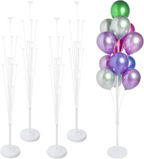 4 Sets of Balloon Stand Kit - 62In Balloon Stands with Base, Balloon Sticks, Dec