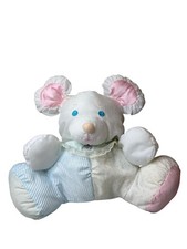 Vintage 1988 Fisher Price Puffalumps Pastel Mouse Rattle Plush